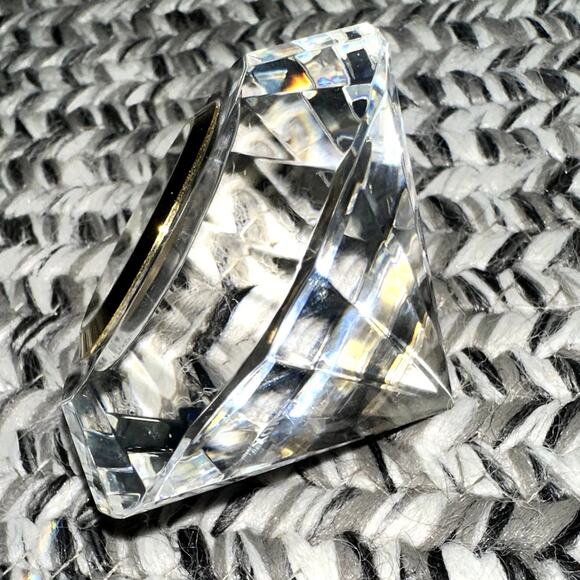 Vintage Lenox Jeweled Ice Table Clock Diamond Shaped - Picture 2 of 5